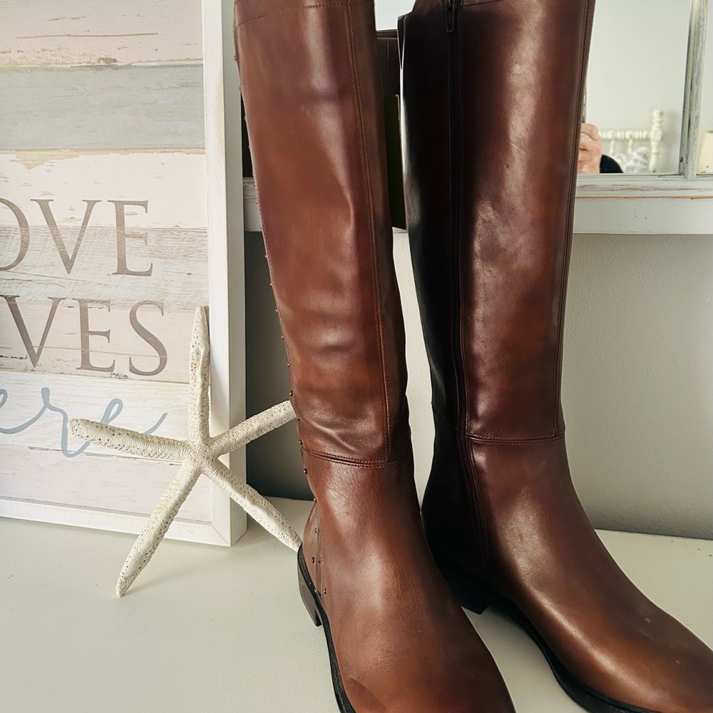 GIANNI BINI Leather Riding Boots, NWT